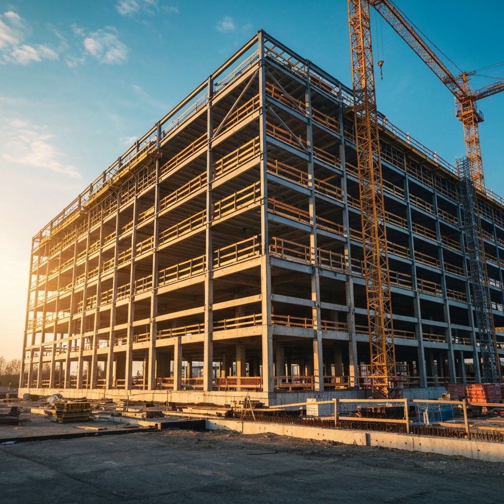 Baustelle eines modernen Gebäudes