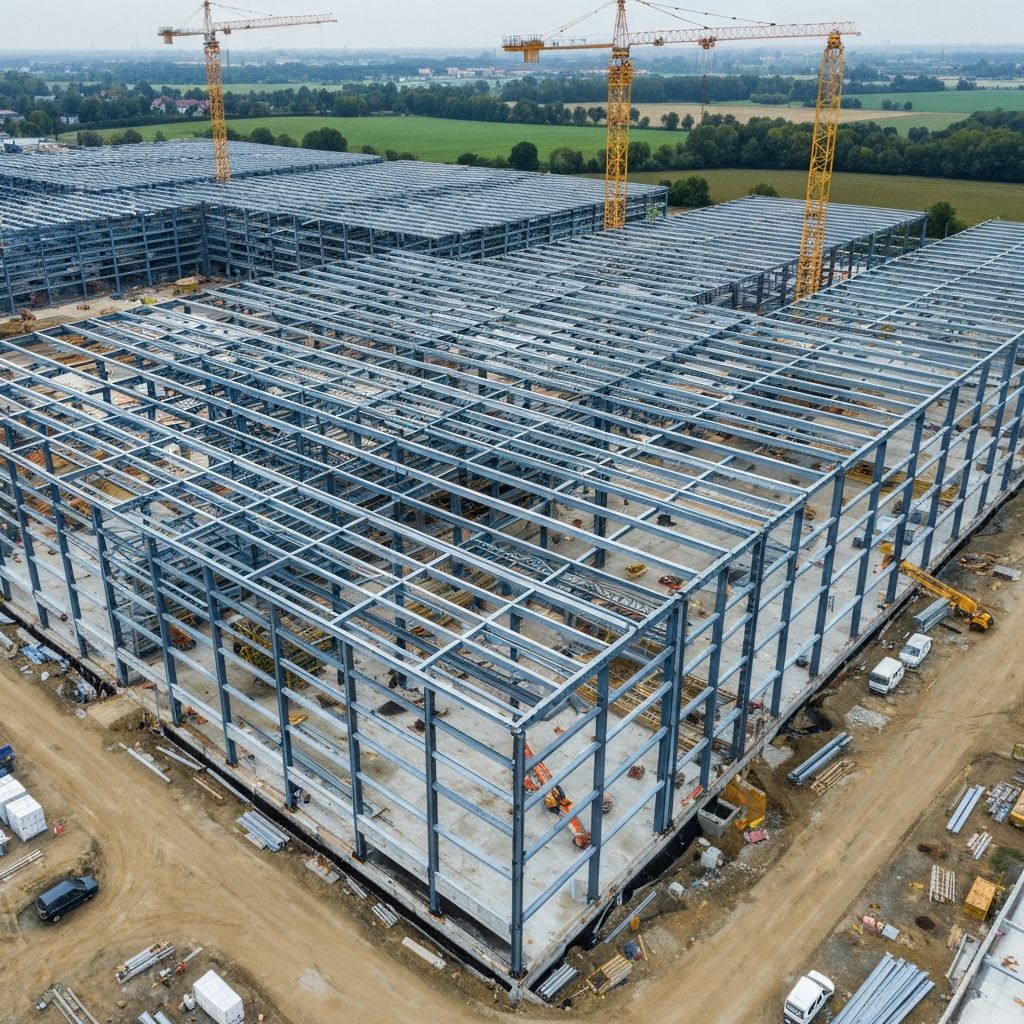 Industriehalle mit Stahlkonstruktion